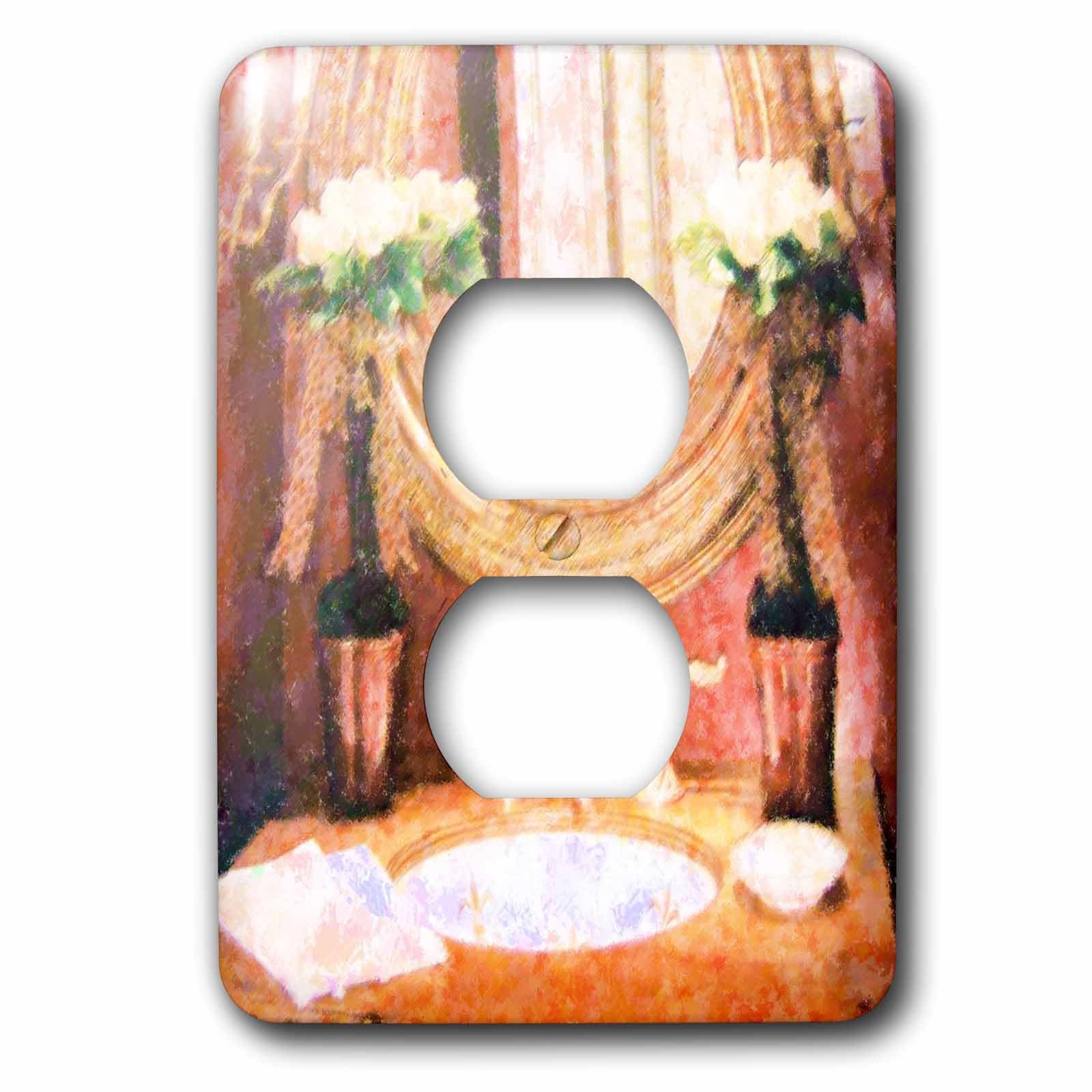 Housse de bain romantique cache-prise double 3dRose lsp_21554_6