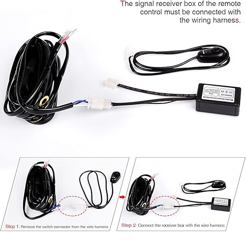 Miniatura 6 de Barra de luz LED, interruptor de control remoto inalámbrico, intermitente estroboscópico de encendido/apagado, para barra de luz de trabajo, arnés