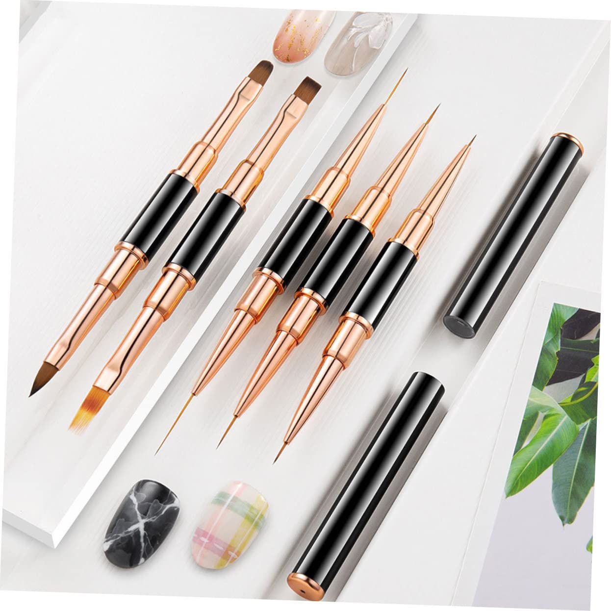 Healeved 15piezas Pinceles Para Arte De Uñas De Lápices De Línea Doble Cabeza Herramientas Para Decoración De Uñas Compactos y Reutilizables Diseño Sin Gastos Elevados