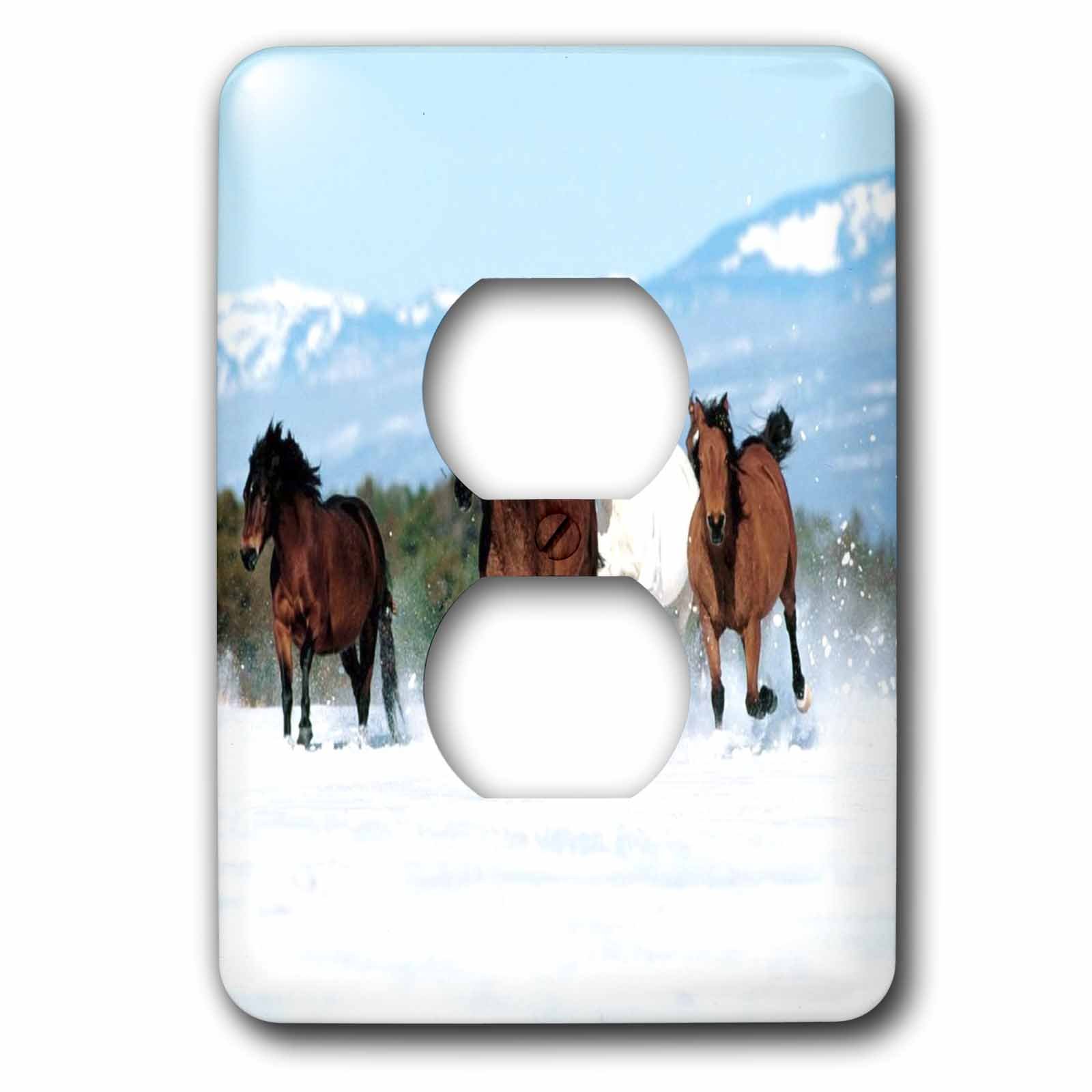 Couverture Beaux Chevaux Courir dans la Neige 3dRose LSP 55180 6