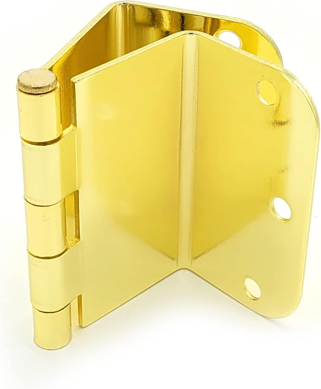 3.5 Inch Swing Clear Offset Door Hinge (5/8" Radius, Polished Brass