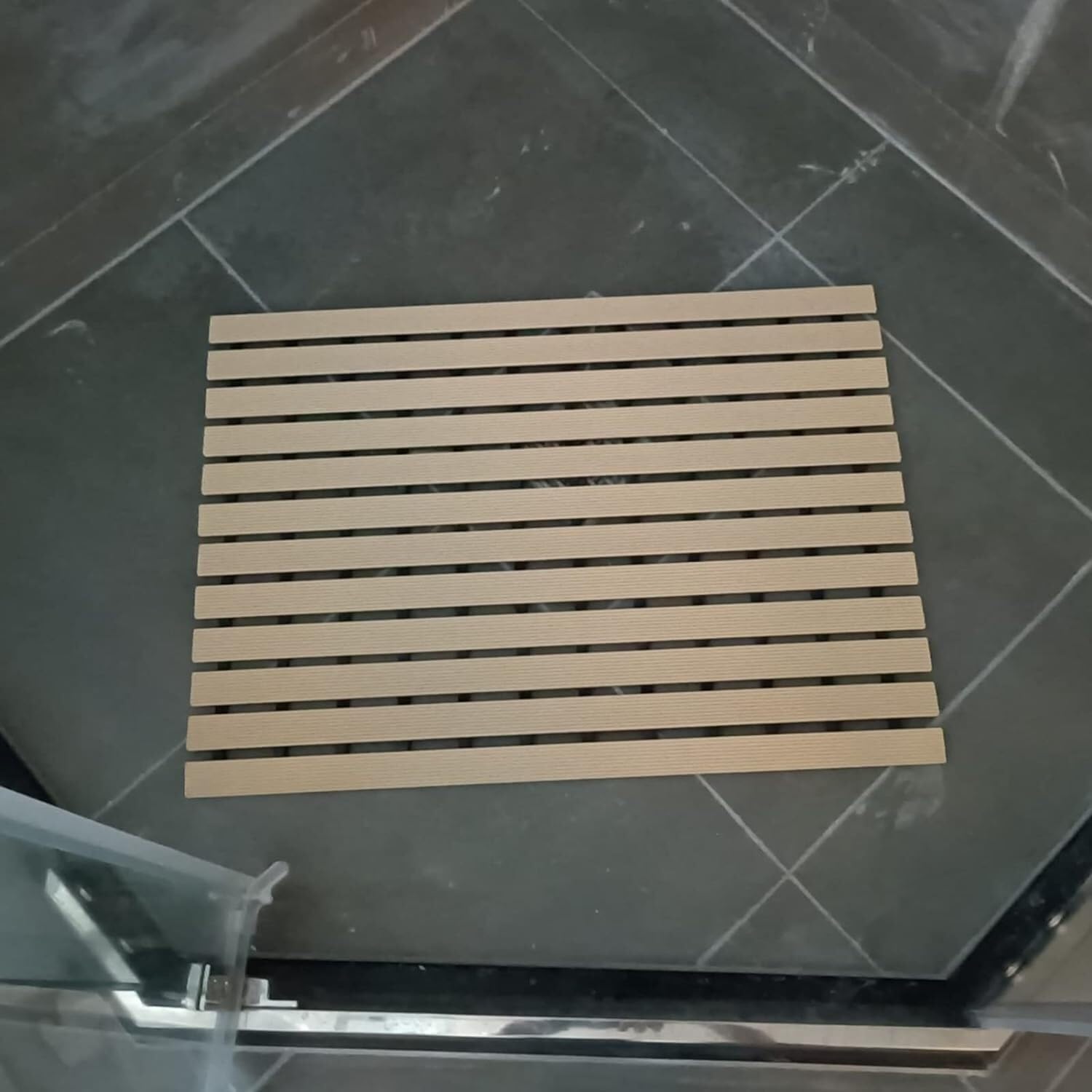 Alfombrilla de baño for Ducha Antideslizante, Almohadilla for pies, Tablero de Drenaje, Alfombrilla for Pedal de Ducha, Plegable y Rizado(Brown,2pcs)