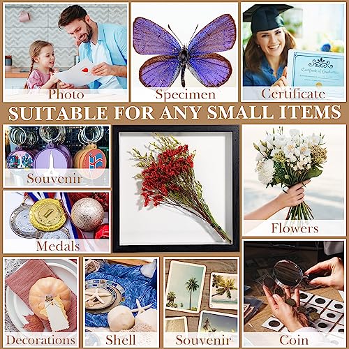 Ripeng 16 Pack 8x8 Inch Shadow Box Frame Display Cases, Black Deep Picture Frames for Wedding Bouquet Preservation, Memorabilia, Crafts, Medals, Tickets, Photos, Mother Day, Wall or Tabletop Display - Thumbnail 4