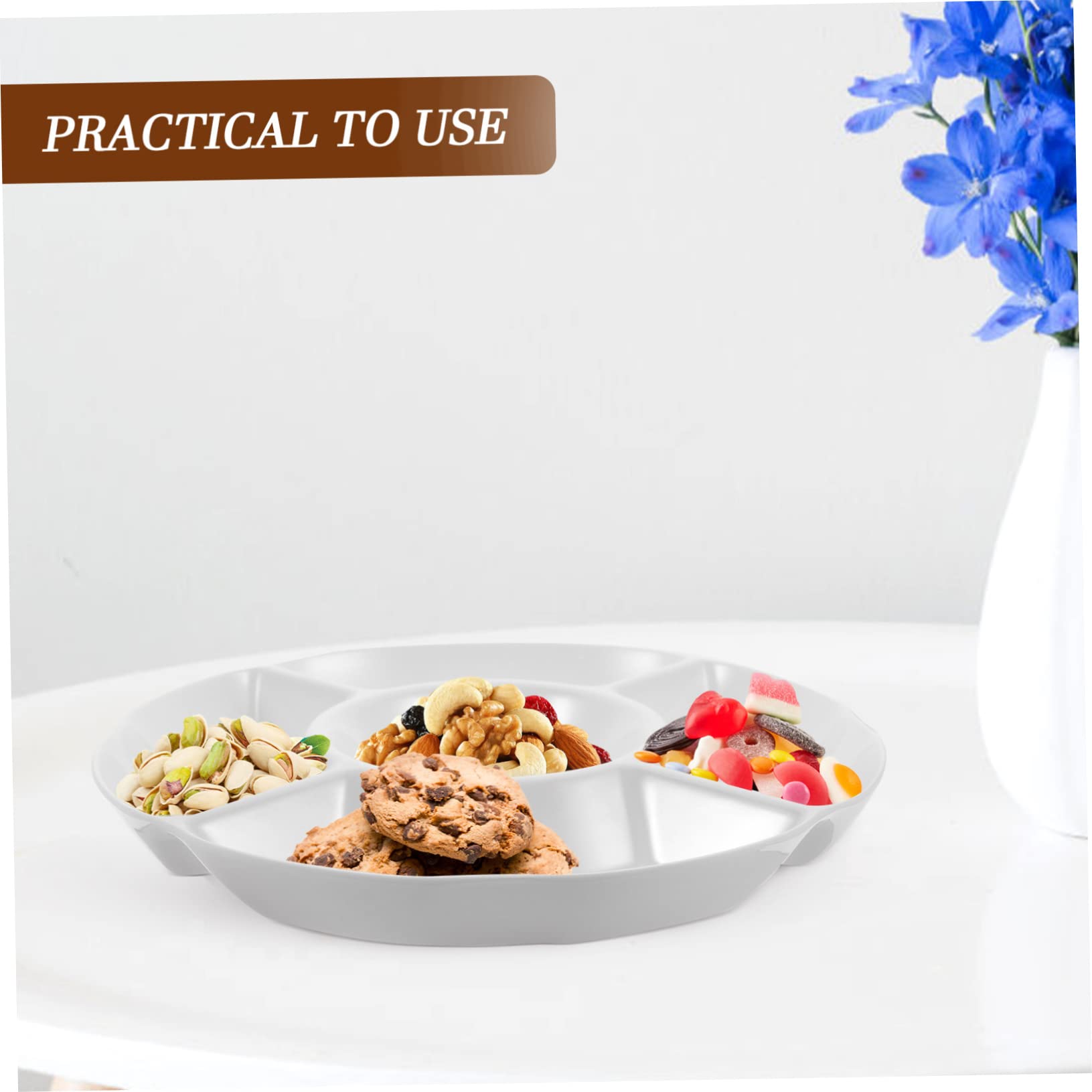 FUNOMOCYA Household Snack Serving Tray Divided Appetizer Tray Multiple Compartments for and Dried Fruits for Entertaining Home Decor and Gatherings