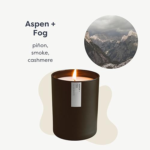 Miniatura 2 de Calyan Wax Co. Aspen & Fog - Vela perfumada de 75 horas de combustión, velas de cera de soja no tóxicas de lujo, vela en tarro negro de larga