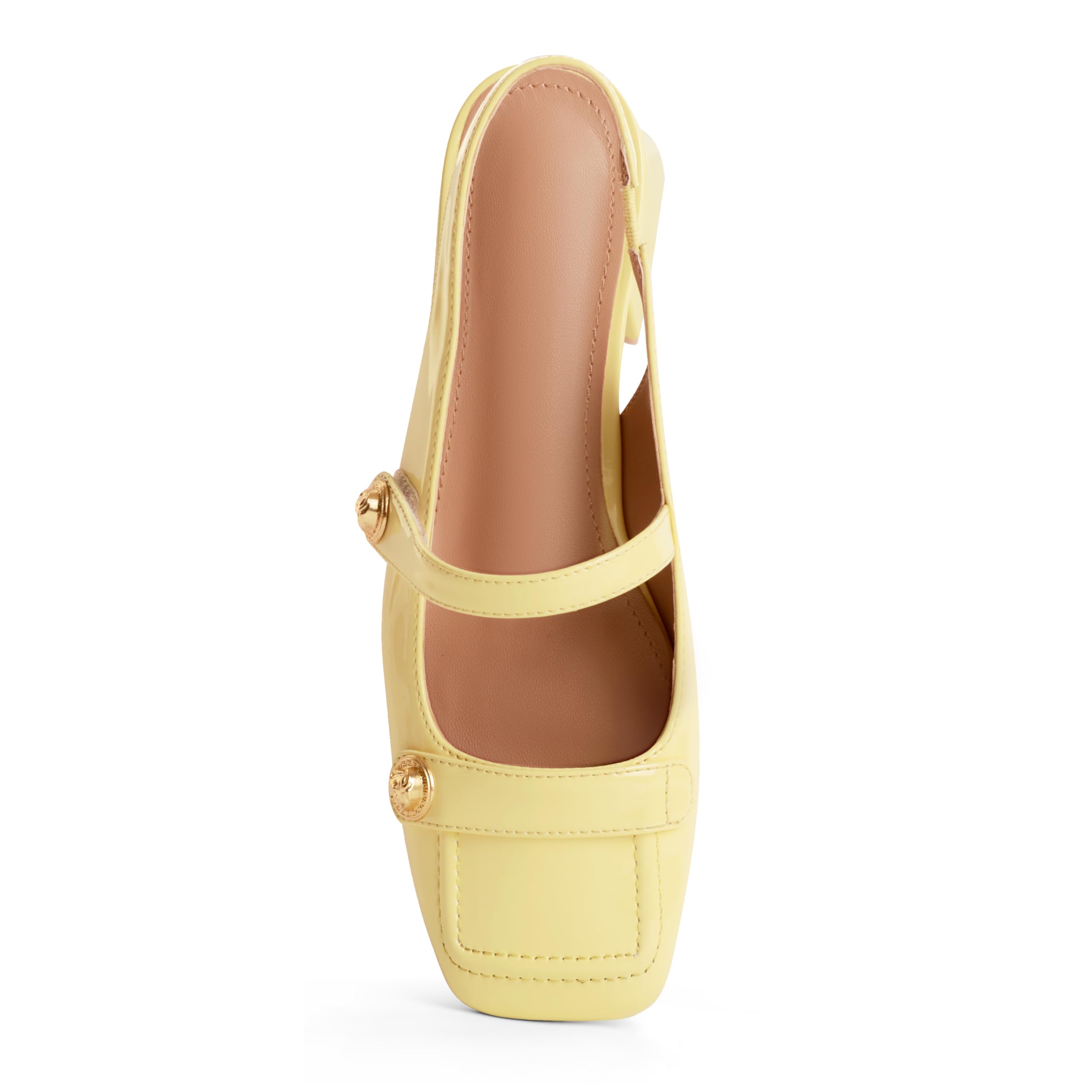 Slingback Mary Jane Heels for Women Low Block Heel Closed Square Toe Pump Shoes Heels Classic Daily Office Dressy Shoes