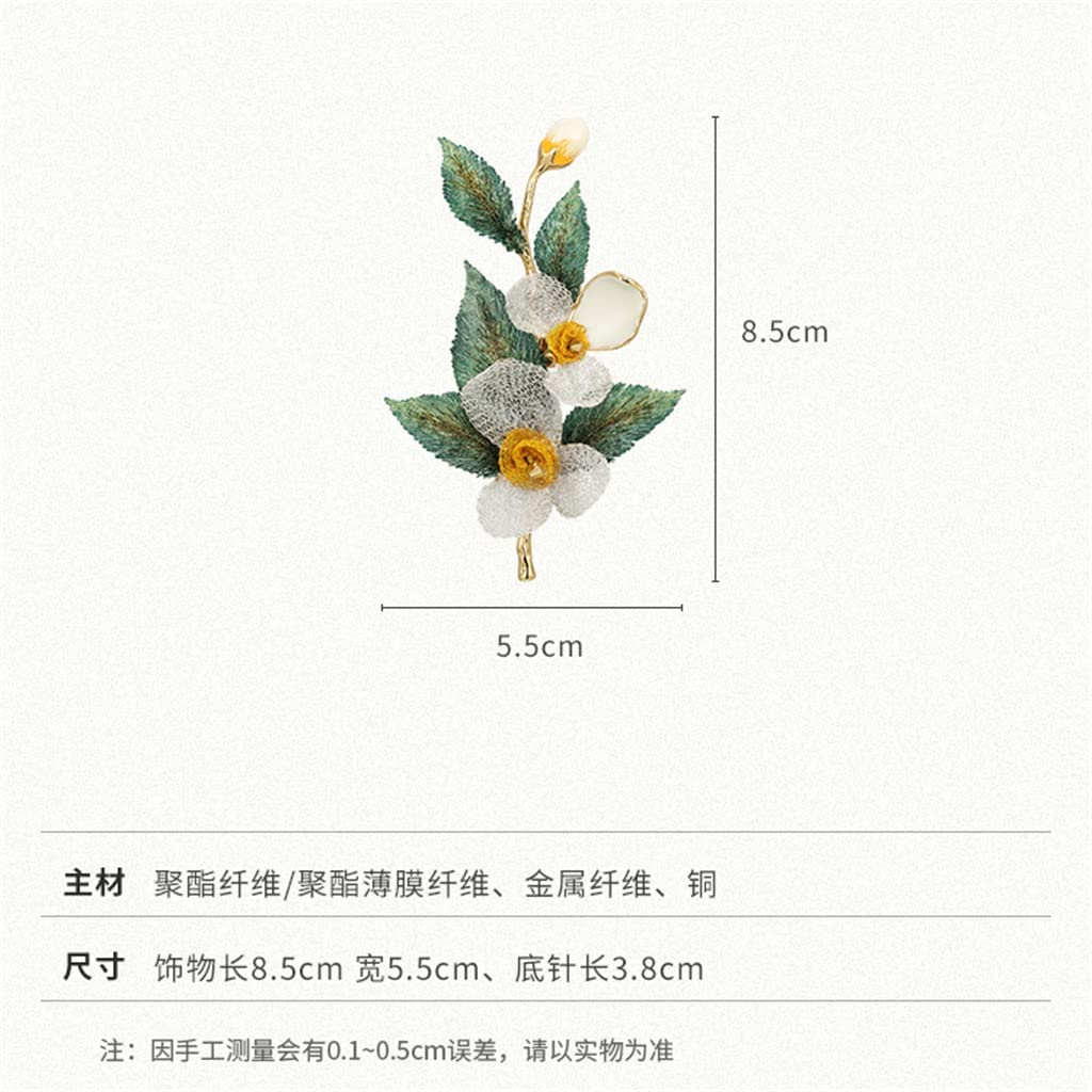 Rose handgefaltete Blume Stickerei Blatt Romantische Brosche Kleid Mantel Corsage Weibliche Geschenk