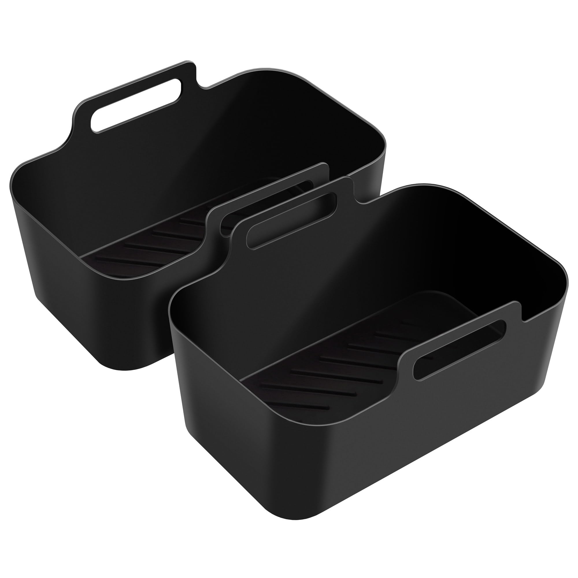 VonShef Air Fryer Liners, Set of 2 Resuable Silicone Airfryer Liners for Dual Fryer, Suitable for Ninja Air Fryer, Easy-Clean Air Fryer Basket, Microwave & Oven Safe Airfryer Accessories