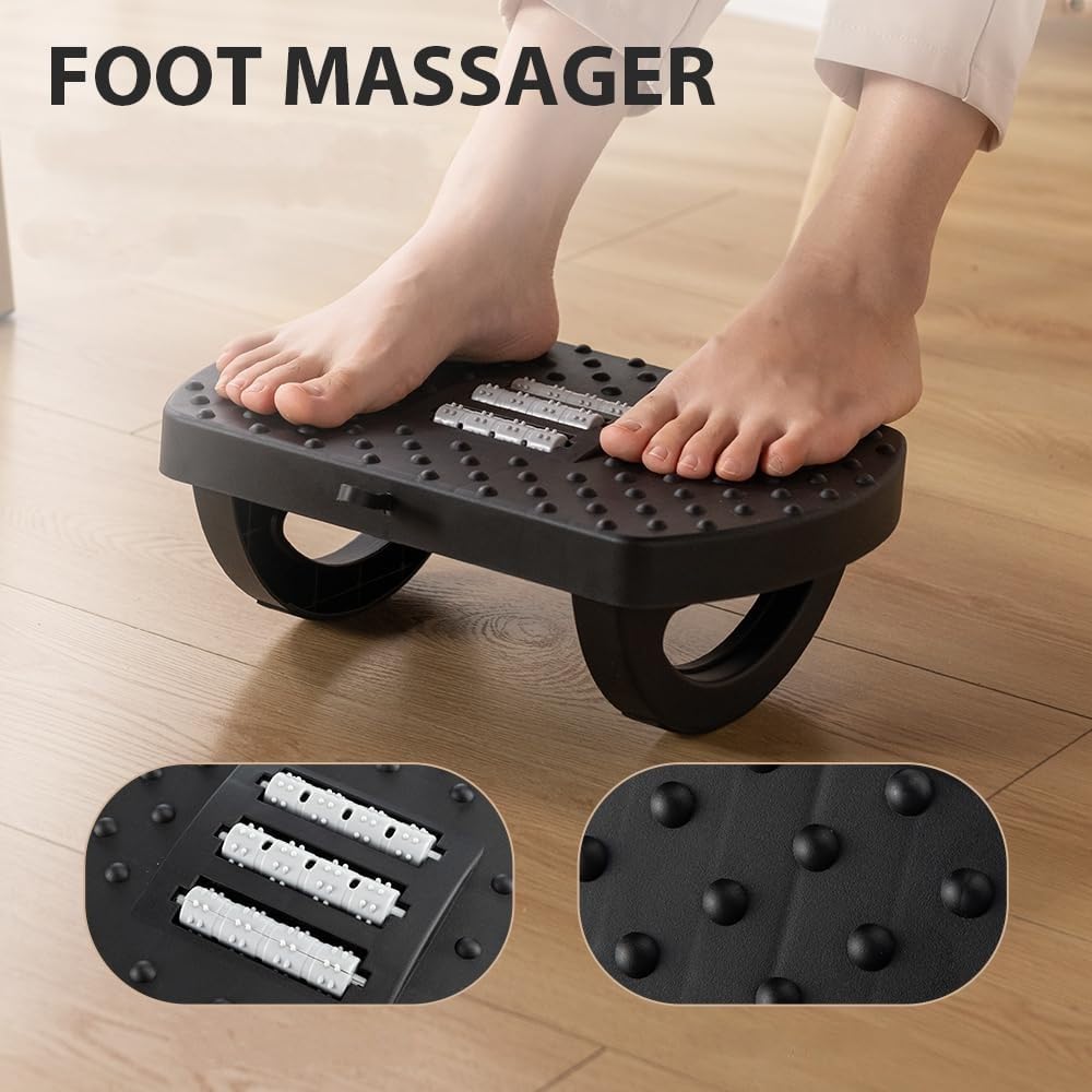 DKRIVA Foot Rest for Office Chair with Acupressure Points and Roller | Ergonomic Footrest for Office Desk | Foot Rest Under Table | Foot Stool for Home, Office Table, and Sofa (Unbreakable, Non-Slip Legs) (PACK OF 1) 4
