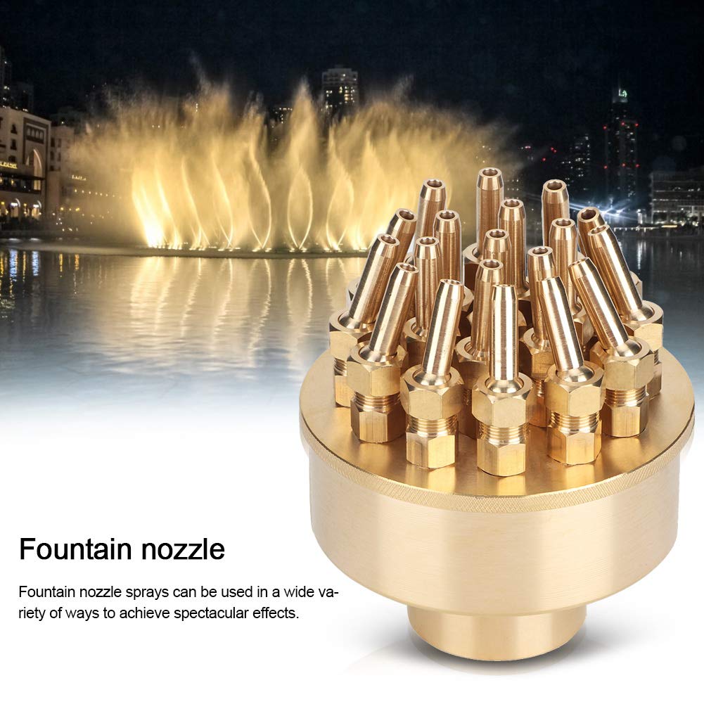 Brass DN40 Fountain Nozzle, Adjustable Multi-Tube Spray Head, Column Water Fountain Nozzle Sprinkler Spray Head for Garden Pond, Bring Beautiful Visual Effects
