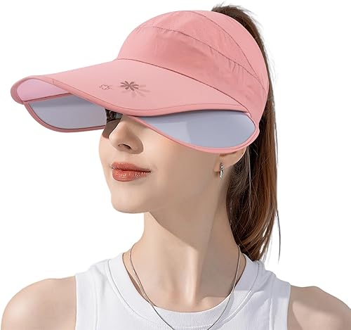 Miniatura 1 de Peicees Sombrero con visera ancha para mujer, gorra de protección solar para golf, tenis, playa, correr, senderismo, pesca, jardinería