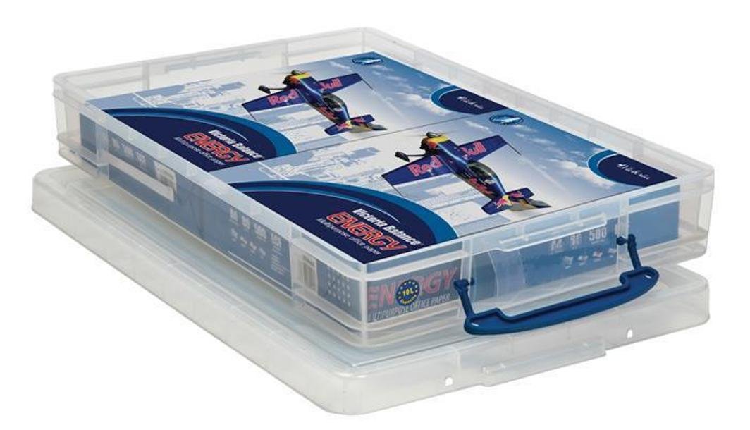 6 x Really Useful pudełko 10 litrów - 520 x 340 x 85 mm - do papieru A3 - przezroczyste