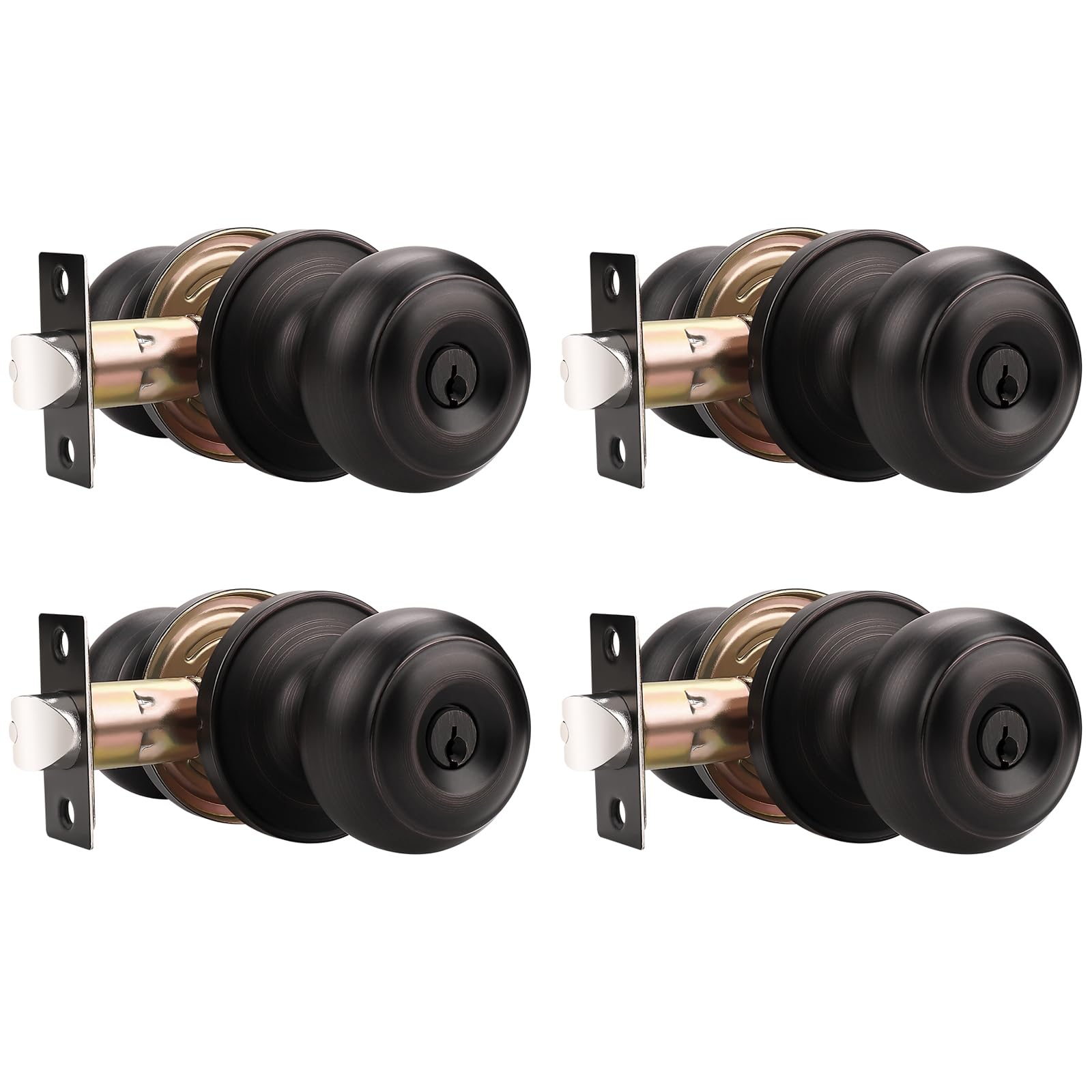 Polished Brass Door Knobs - Keyed Entry Locks -28