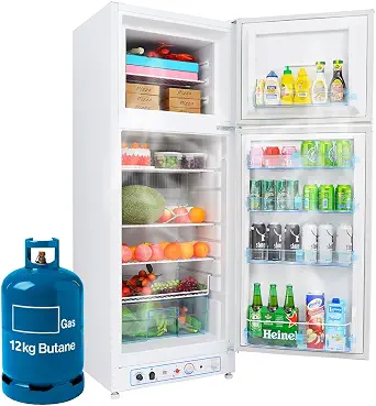 Smad 9.3 Cu.Ft RV Propane Refrigerator Off Grid, 110V/LPG Propane Refrigerator with Freezer