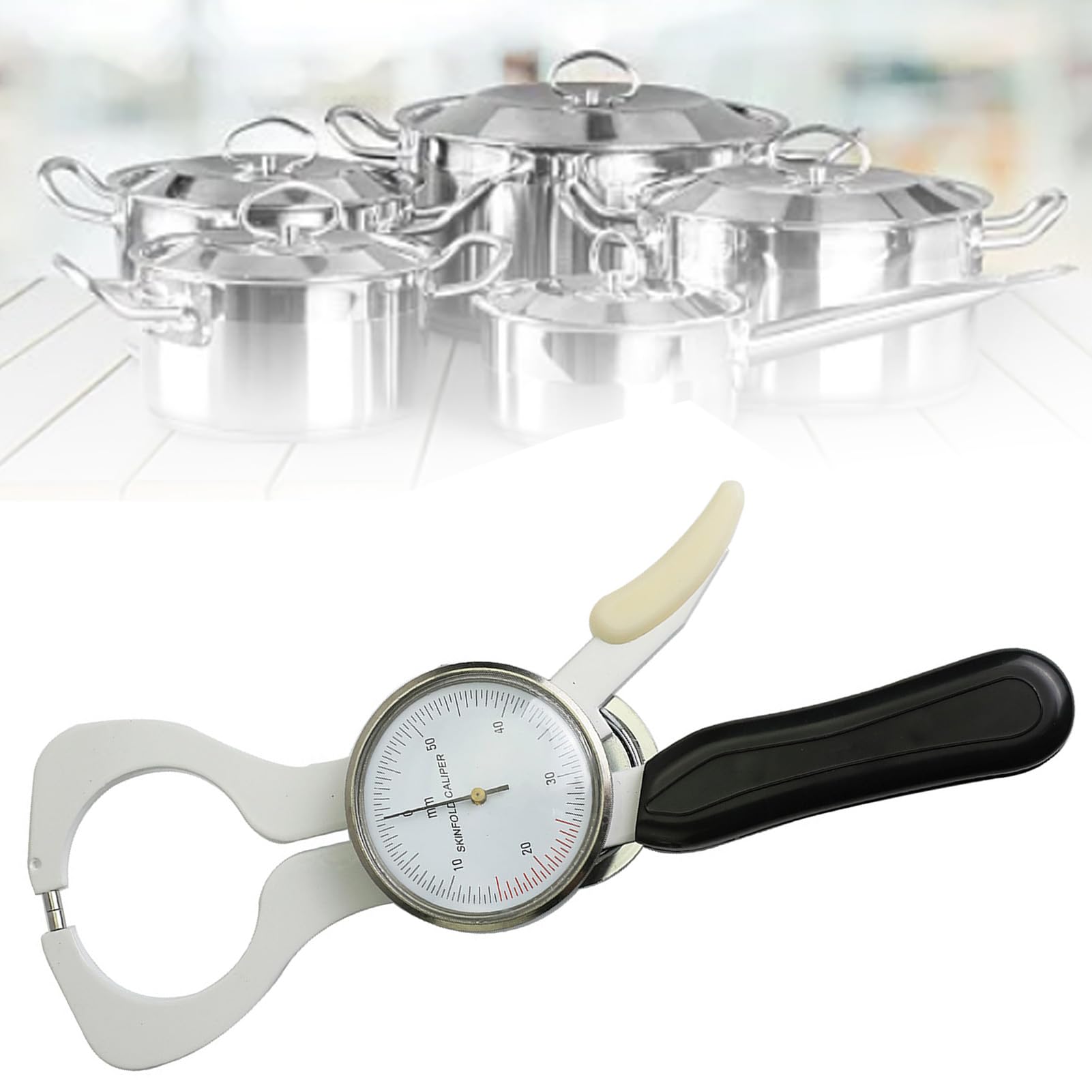 Generic Strumento per la Misurazione del Grasso Corporeo in Acciaio Inossidabile con Pinza per Plicometria per Esame Fisico del Salone di Bellezza Gamma 0/60 Mm Pressione 10 G/m2