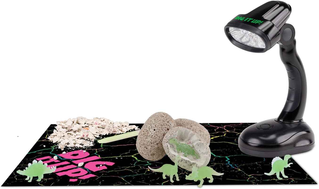 MindWare Dig It Up Glow in The Dark Dinosaurs – STEM Dig Kit for Kids, Includes 8 Dinosaur Excavation Projects That Really Glow, Ages 4+
