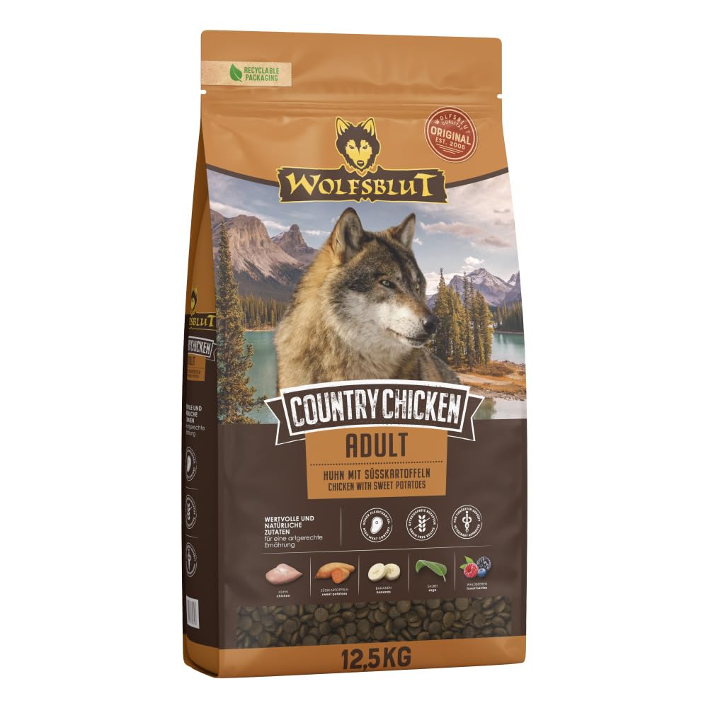 WOLFSBLUT | Trockenfutter mit natrlichen Zutaten und wertvollen Superfoods  fr ausgewachsene Hunde. Getreidefreies Alleinfutter ohne Zusatzstoffe im  Beutel | 12,5kg : Amazon.de: Haustier