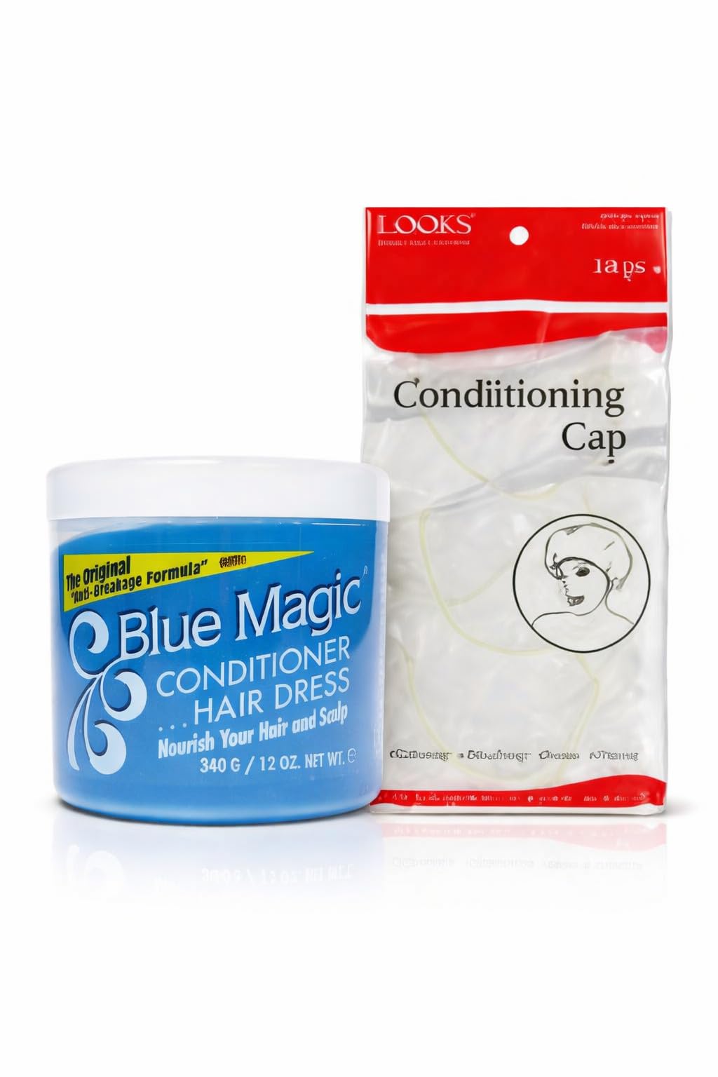 Blue Magic Hair Dress Hair & Scalp Conditioner with FREE Disposable Conditioning Caps (10 Count) – Deep Hair Treatment