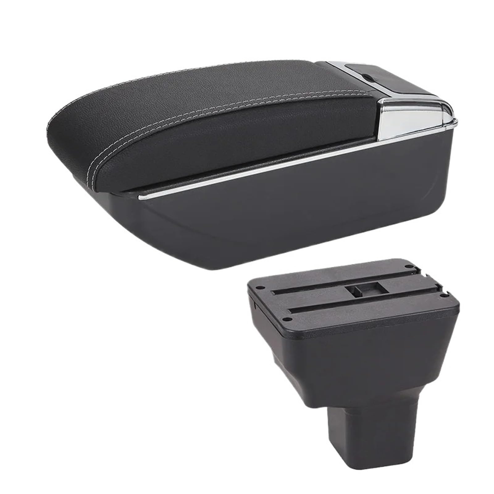 Ggwqoops Car Armrests For Nissan For Kicks 2016-2021 Armrest Box Car Storage Interior Special Retrofit Parts Center Accessories Arm Armrest Box(D3 Black white NoUSB)