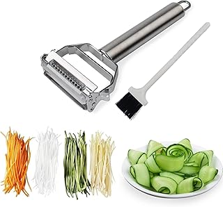 Stainless Steel Vegetable Peeler, Potato Peeler, Julienne Peeler for Kitchen, Double-Sided Blade Stainless Steel Peeler fo...