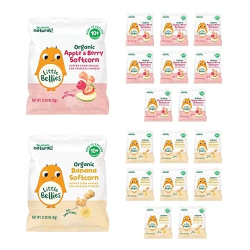 Little Bellies Organic Softcorn Variety Pack, Apple & Berry and
