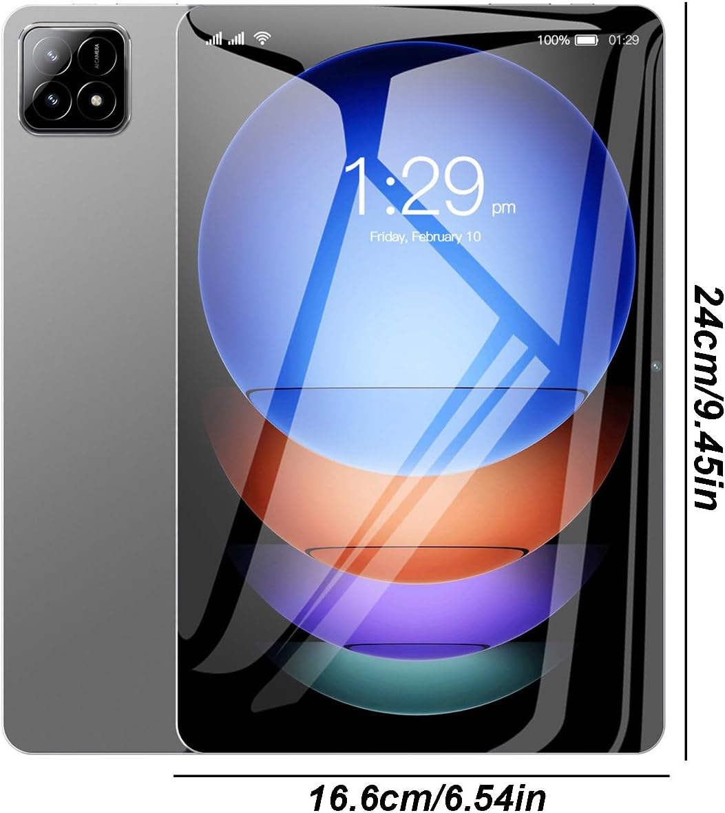 10 in Tablet Android 16GB RAM 2 ROM, 1280 * 800, Quad-core, Triple Camera, 3000 mAh, 5G/2.4G Wi//Fi, GPS, Blue//Tooth Digital Notepad College Supplies Cool Stuff Gaming Tablet-Grey