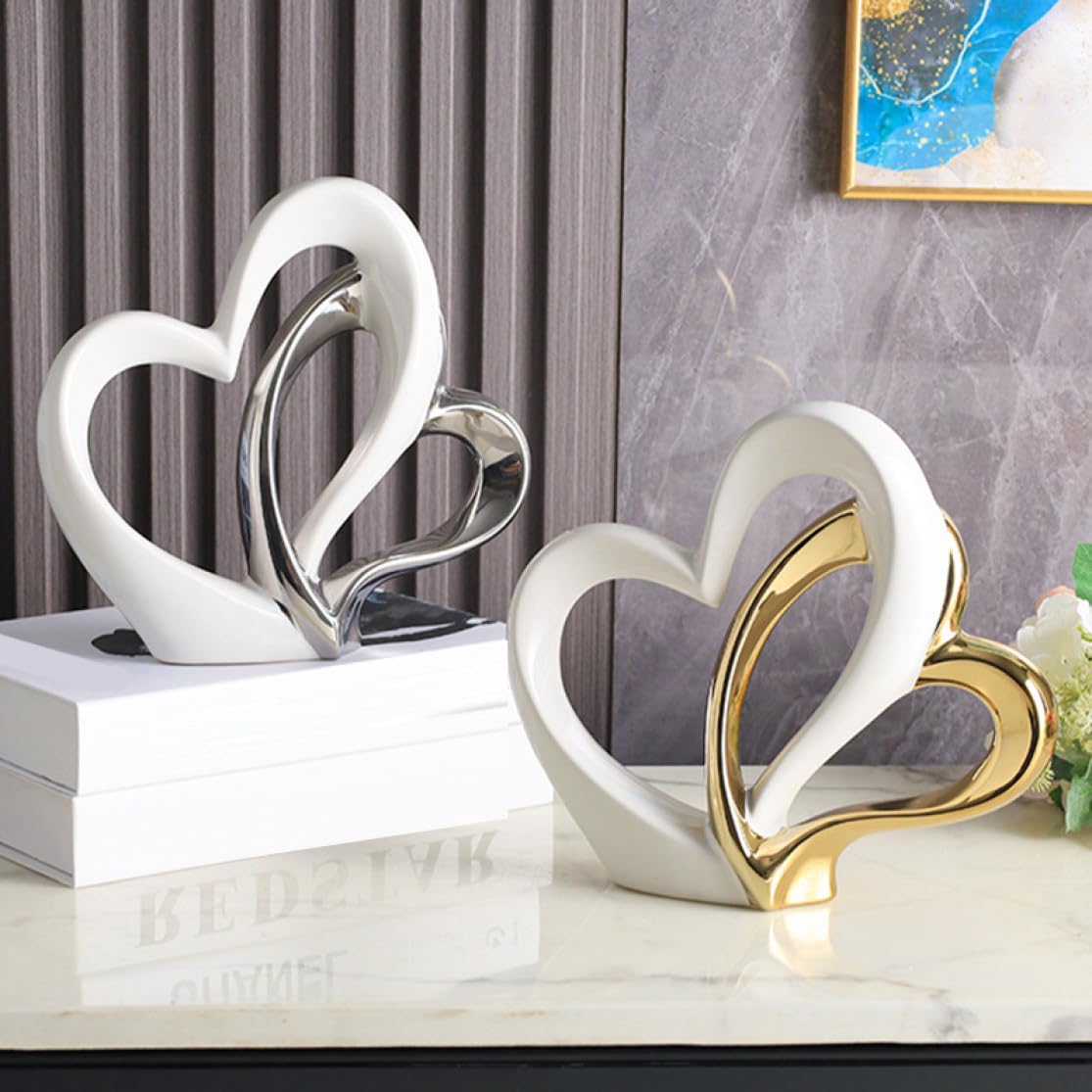 Amazon.co.jp: JAnjiaLxY ハート オブジェ 1個 置物 インテリア