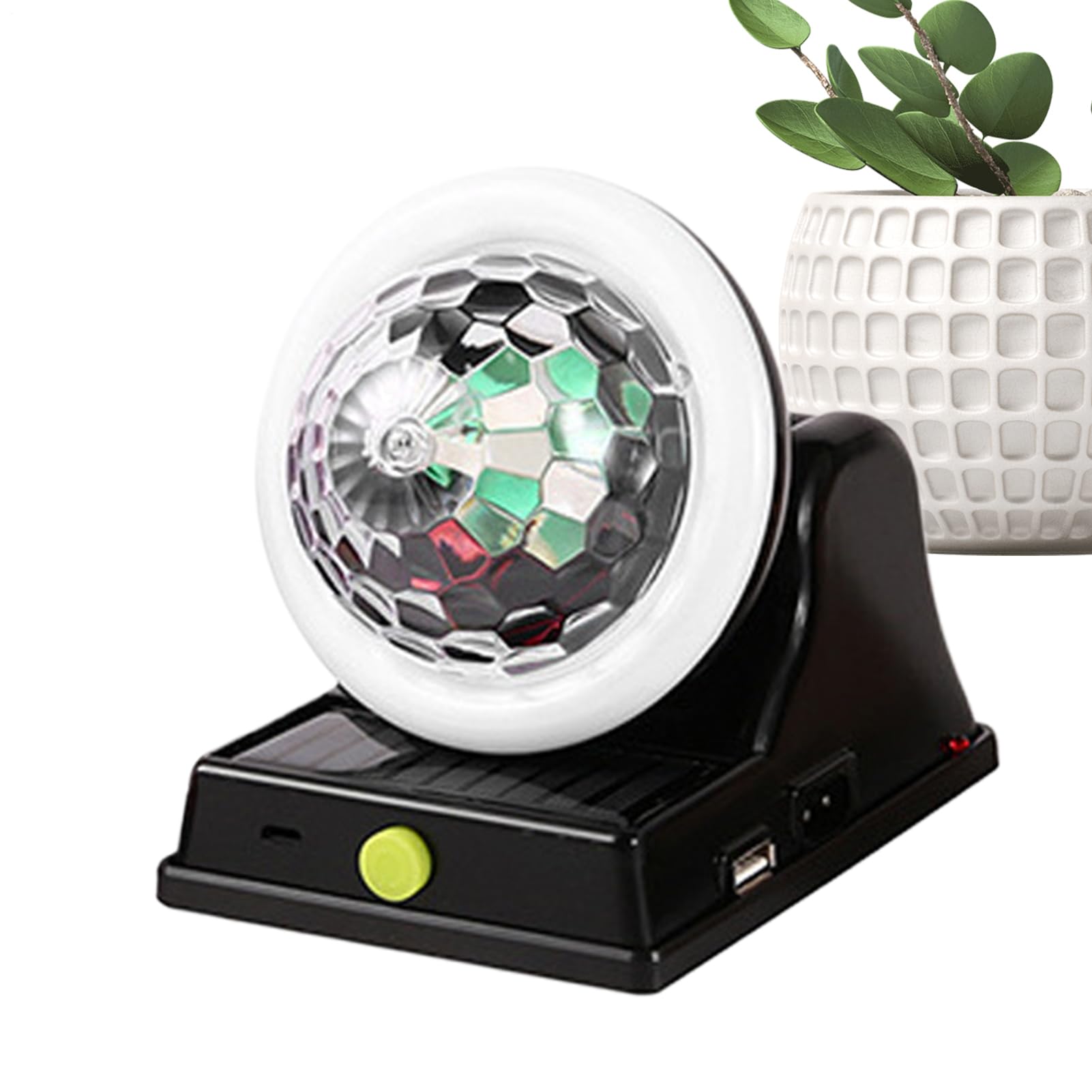 Lámpara de discoteca de carga solar – Ambiente de fase LED colorido para uso exterior interior | Iluminación de fiesta para ahorro de energía para jardín, patio, camping, fe