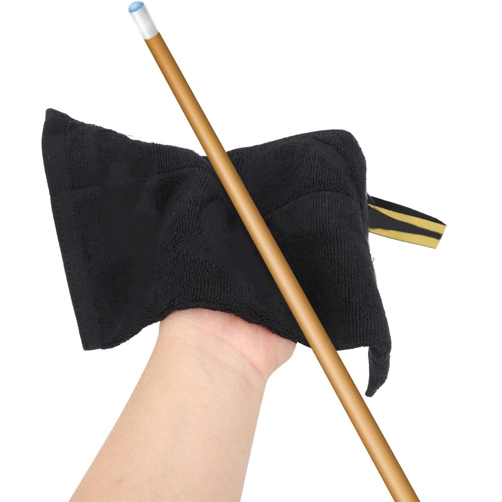 Agatige Billiard Cue Towel, Pool Club Cleaning Towel 15.5x30cm Cotton Billiard Cue Cloth Snooker Towel Pool Cue Cleaner Burnisher Shaft Cloth with Hook for Snooker Pool Cues Tips