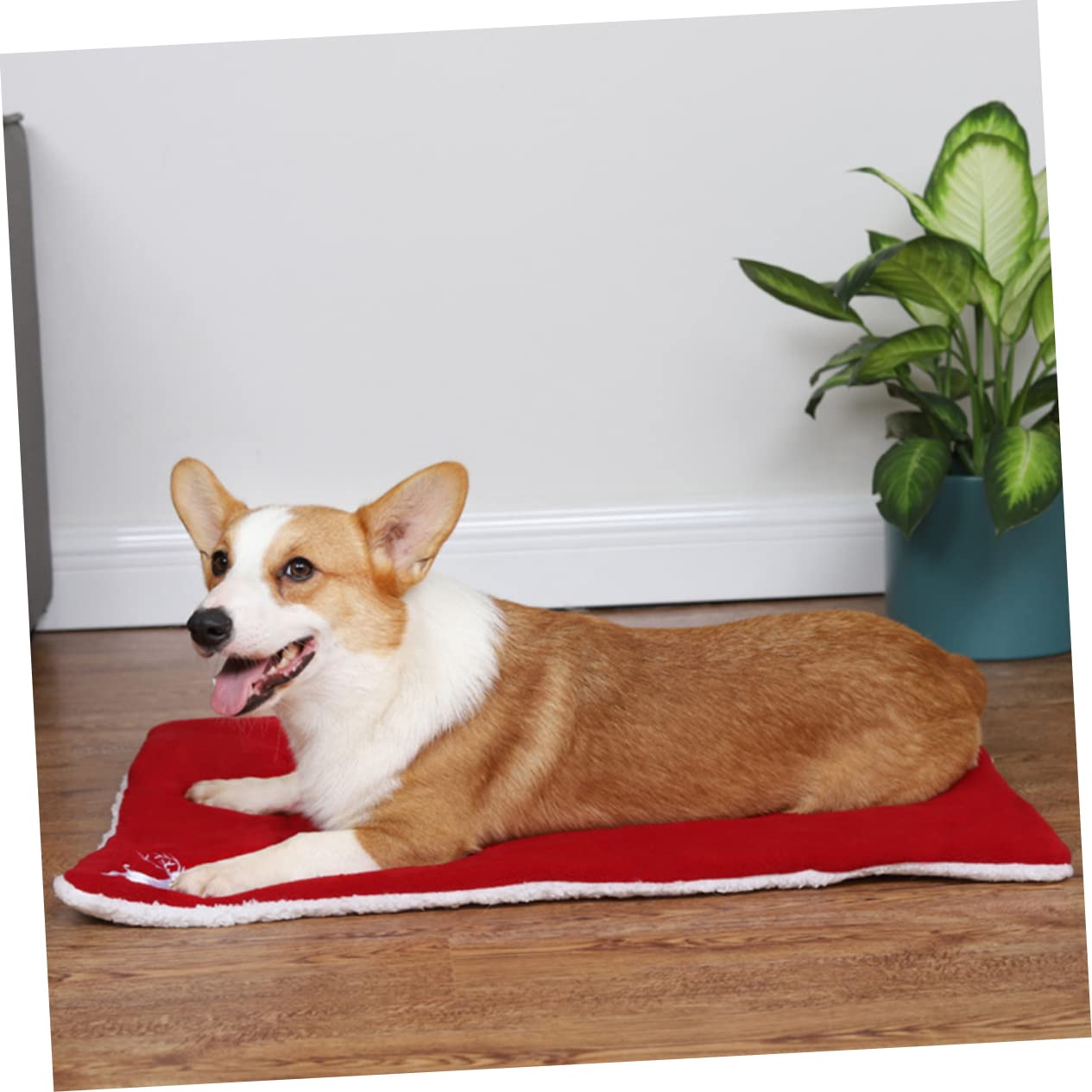 Abaodam Mats Christmas Deer Pattern Washable Plush Warm and Comfortable Pet Mat