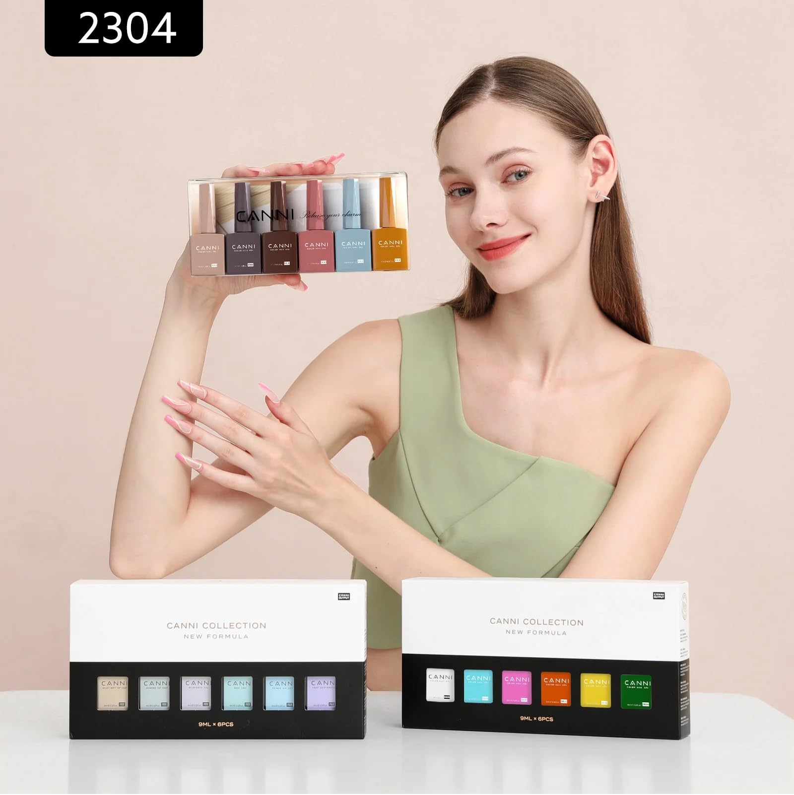 CANNI 9ml Hema-Free Gel Nail Polish Set- 6Pcs from BELLE GAGA® Nail Gel Manicure Kit, Soak Off LED Polish DIY at Home Salon Gifts for Women Girls 2304, 6pcs Set 2