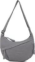 Bolsa tiracolo crescente feminina, bolsa Hobo de nylon folgada, bolsa de ombro espaçosa, bolsa tiracolo