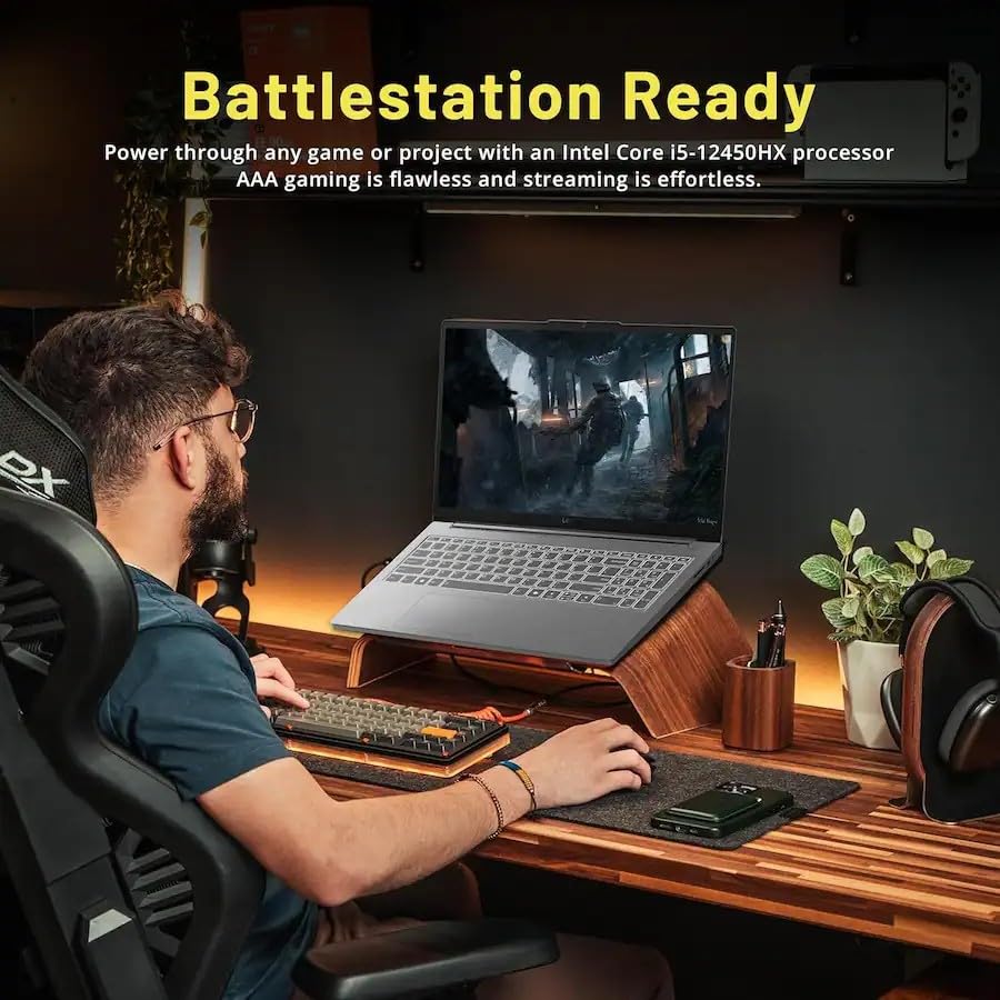 Image of Lenovo LOQ Essential 15.6 inch FHD 144Hz Gaming Laptop, Intel Core i5-12450HX (8 Cores, 12 Threads), 16GB DDR5, 512GB SSD, GeForce RTX 2050, HDMI, Wi-Fi 6, Bluetooth, Card Reader, Windows 11, Luna Grey