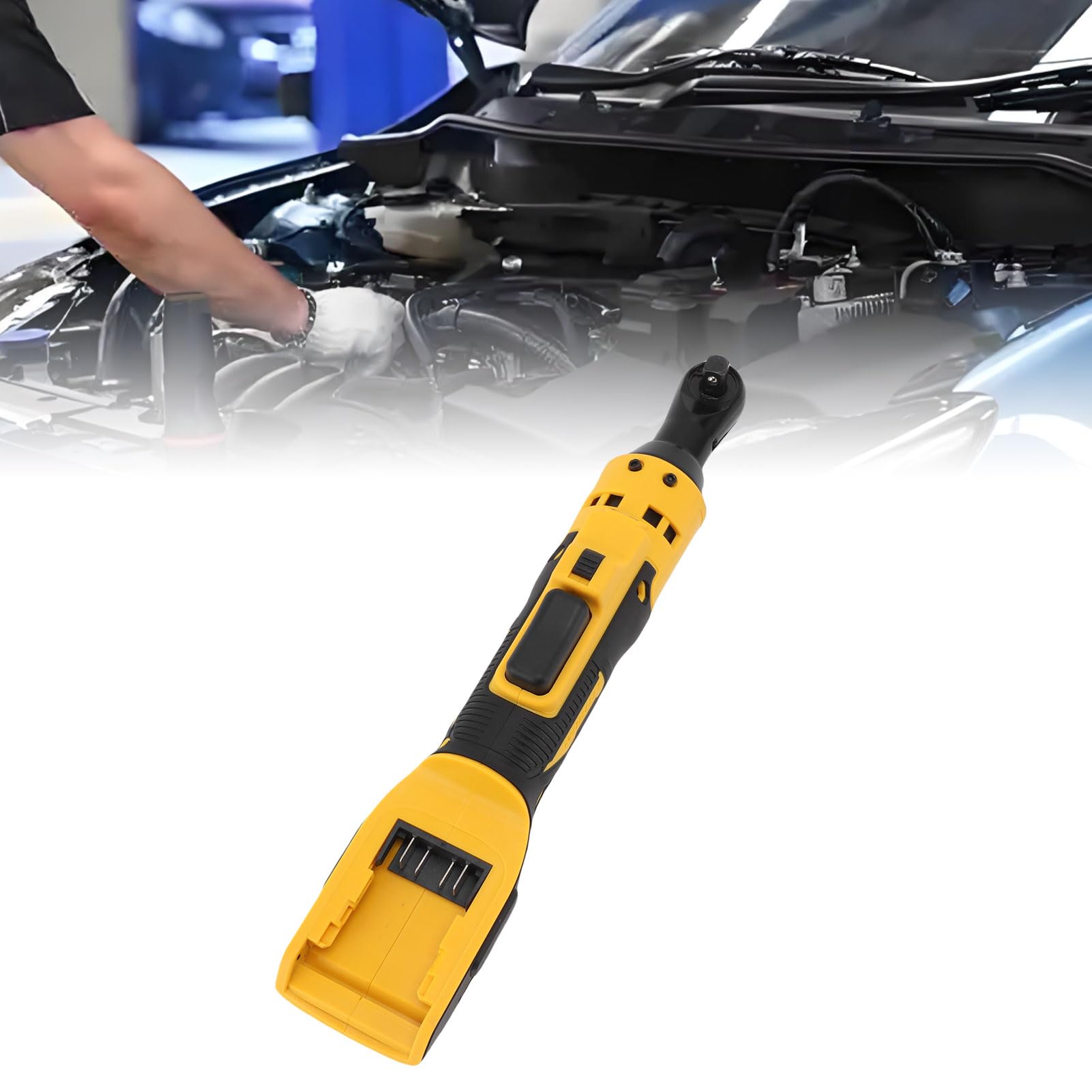 Hyuduo Bezprzewodowy Elektryczny Klucz Grzechotkowy, Silnik Bezszczotkowy, Moment Obrotowy 160 Nm, Elektronarzędzie z Napędem 3/8 Cala do Naprawy Samochodów i Konserwacji Domu