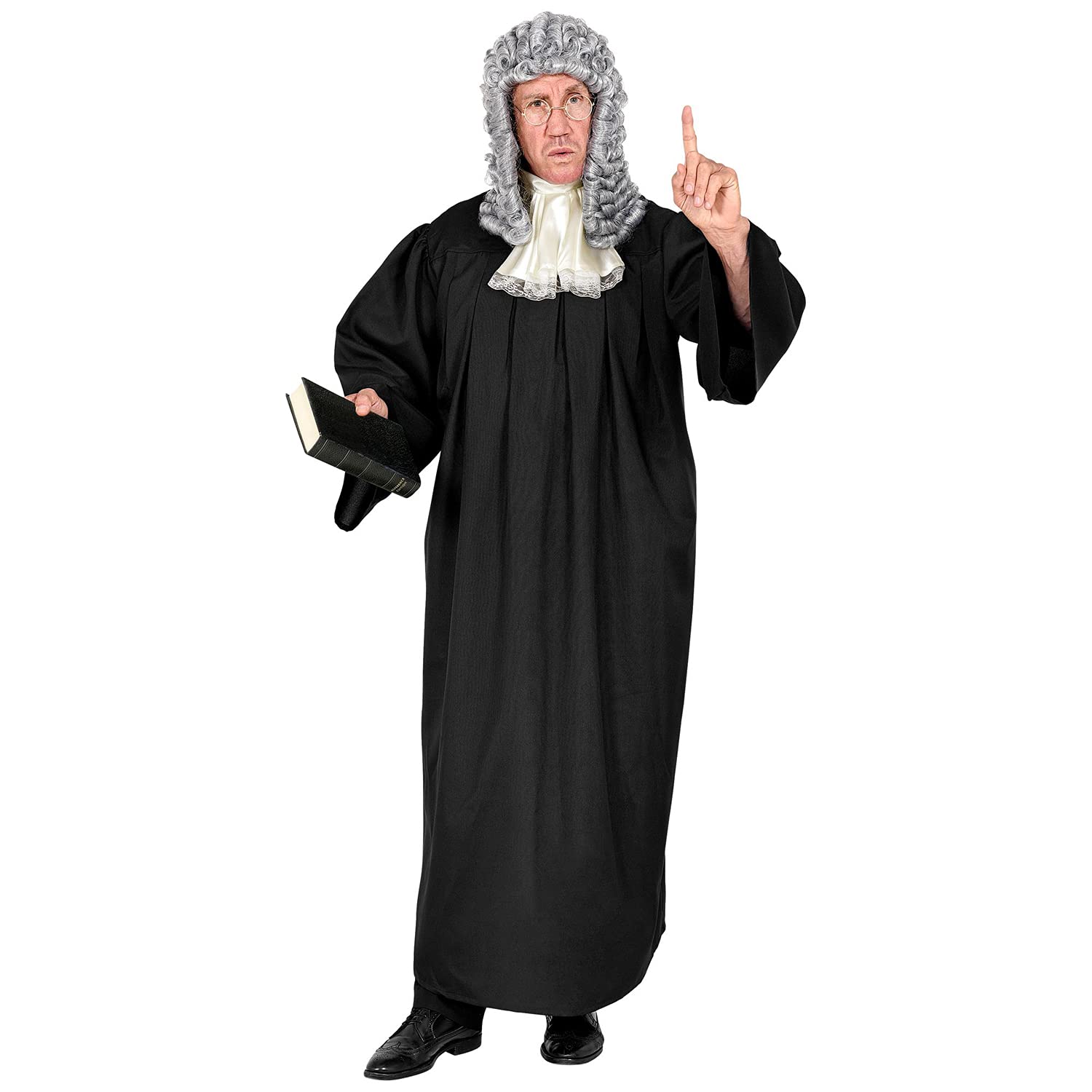 W WIDMANN MILANO Party Fashion - Costume de juge pour adultes | Ensemble 2 pièces avec toge et jabot, déguisement professionnel pour le tribunal, le carnaval et les soirées à thème