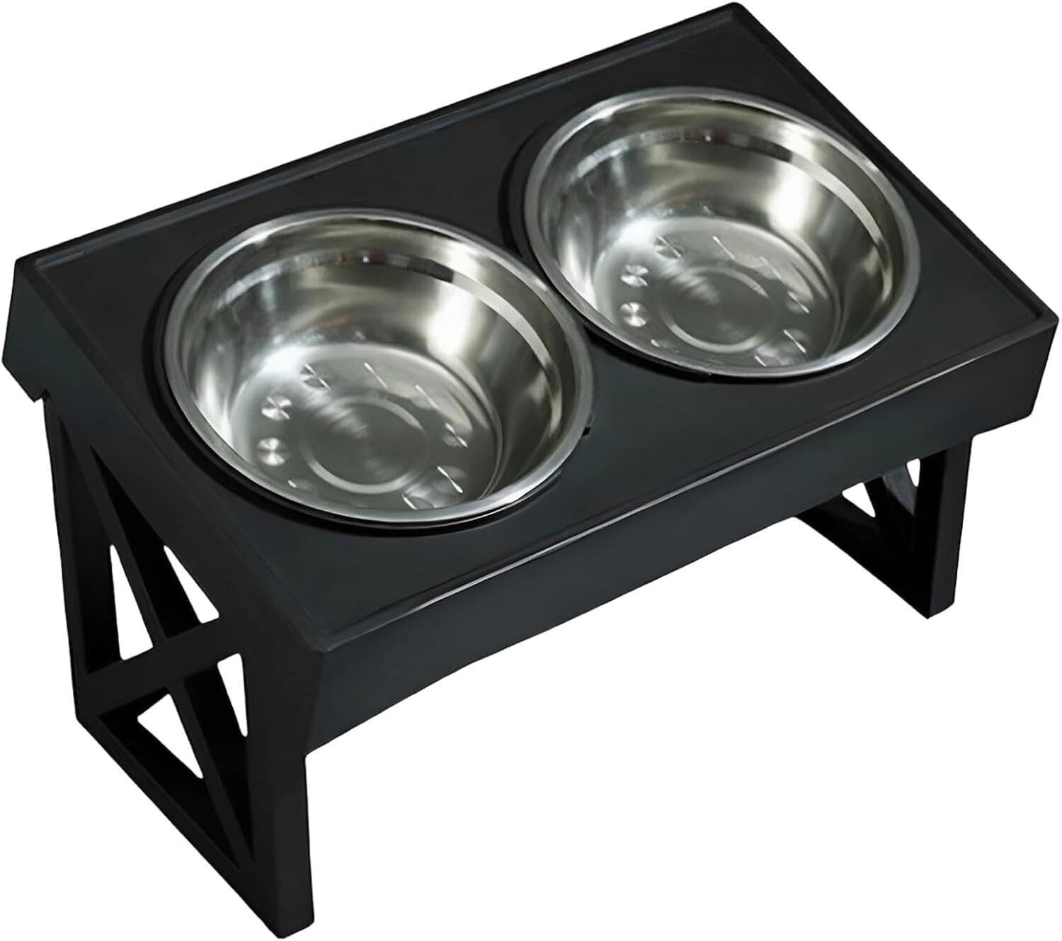 Gamelles surélevées for Chien, mangeoire surélevée réglable avec 2 gamelles en Acier Inoxydable, 3 réglages de Hauteur, Aide à protéger la Colonne vertébrale de l'animal, Facile à Installer