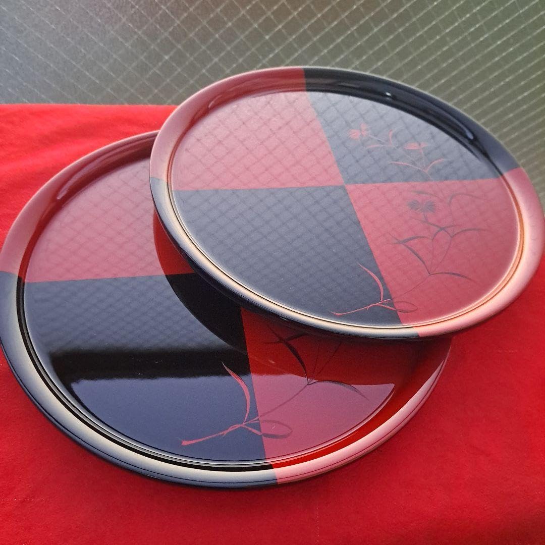 【塗分け　尺サイズ/なでしこ蒔絵　盛皿×5客】天然木製　未使用/長期保管品 Amazon | 塗分け 尺サイズなでしこ蒔絵 盛皿×2客天然木製 長期保管品