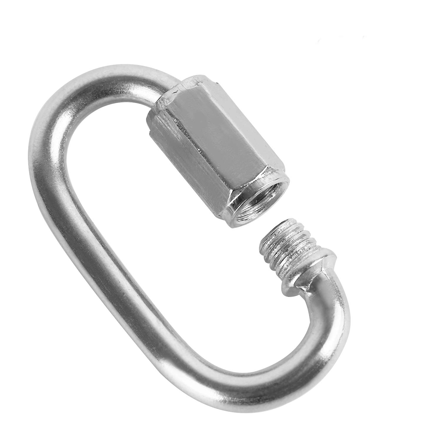 KINJOEK 6-Pack M8 8mm Stainless Steel Quick Link – Heavy Duty D-Shape Chain Connector, 1523 Lb Max Load For Hammocks, Camping, Swings