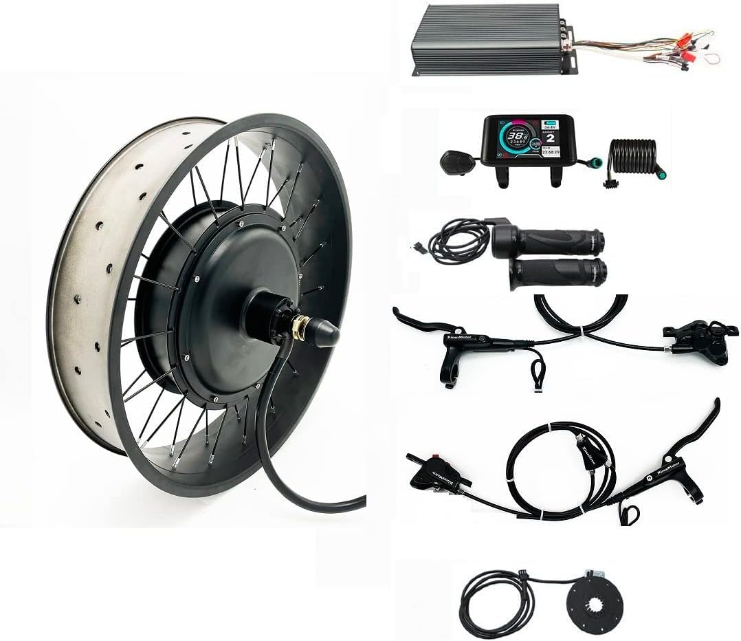 Zestawy Konwersji Rowerów Elektrycznych Fatbike 48v 60v 72v 3000w-5000w 20/24/26x4.0 Fat Wheel, Dropout width: 175mm, 26 * 4.0 Inch