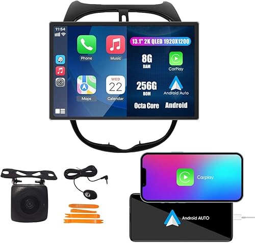 Miniatura 37 de Kunfine Coche CarPlay Android Navegación Automática Estéreo GPS Radio Cámara Pantalla 9 "IPS Pantalla Táctil Headunit Tablet Pad Media Player Para