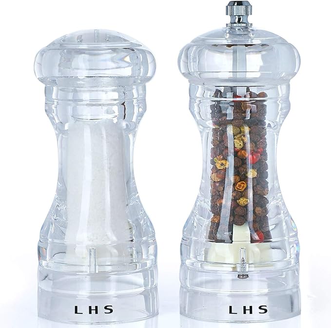 LHS Pepper Mill and Salt Shaker Set of 2 Salt and Pepper