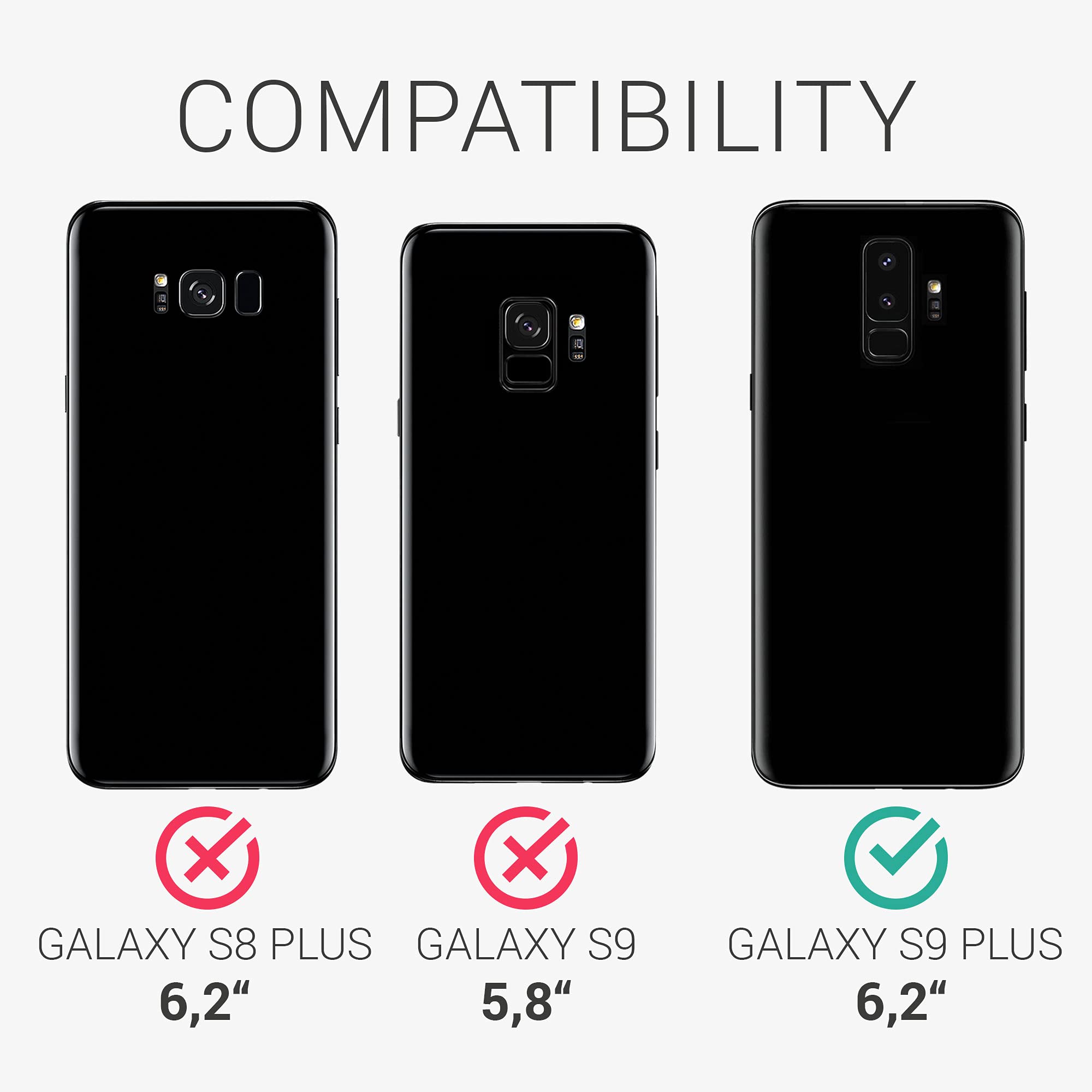 kwmobile Case for Samsung Galaxy S9 Plus Case - Soft Cover - Shockproof Silicone - Wireless Charging Dark Rose — view 6