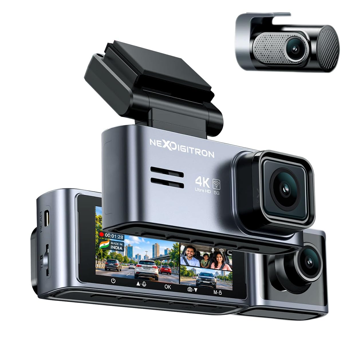NEXDIGITRON ACE 3 Dual Dash Cam, Native 2.5K & Upscaled 4K Front, Full HD Rear, Built-in GPS Logger, Made in India, Super Capacitor, Wide Angle Lens, Wi-Fi, Parking Mode, Supports up to 256GB — Amazon image 11