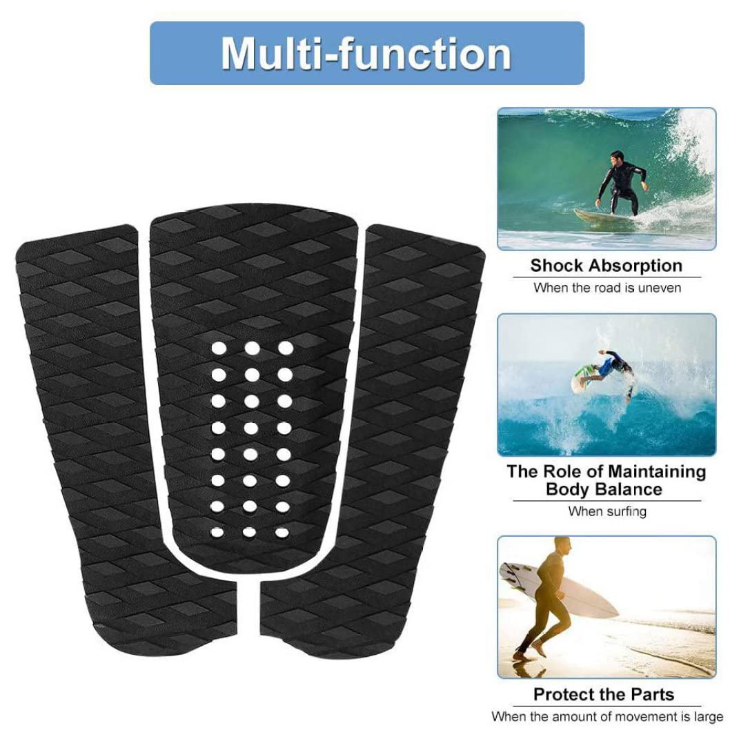 Tabla de surf Grip Pad antideslizante EVA Skimboard cola Surf Tracción Mat con agujero 3PCS tablas de surf