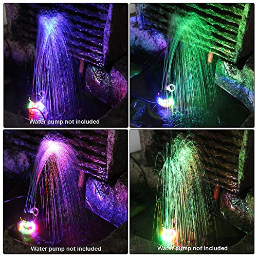 OTTFF 3 Pack 0.6 in Inside Diameter - DC 12V 12 LEDs Fountain Ring Lights Auto Colored Changing Submersible Water Pump Lighting with 5.2 ft Length Cable(DC12V 2.1 x 5.5mm Plug not Included) - Thumbnail 3