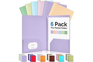 Sooez Heavy Duty Plastic Folder Pockets with Labels