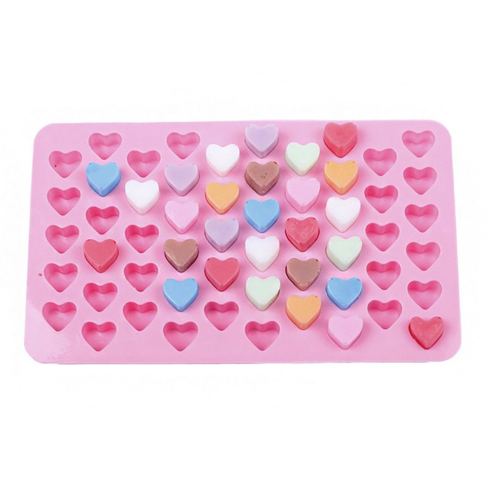 55 Mini Silicone Mold Heart Chocolates Shape Baking Pan Ice Cube Sweets Truffles Ice Tray Cake Mould for home Kitchen Bar Baking