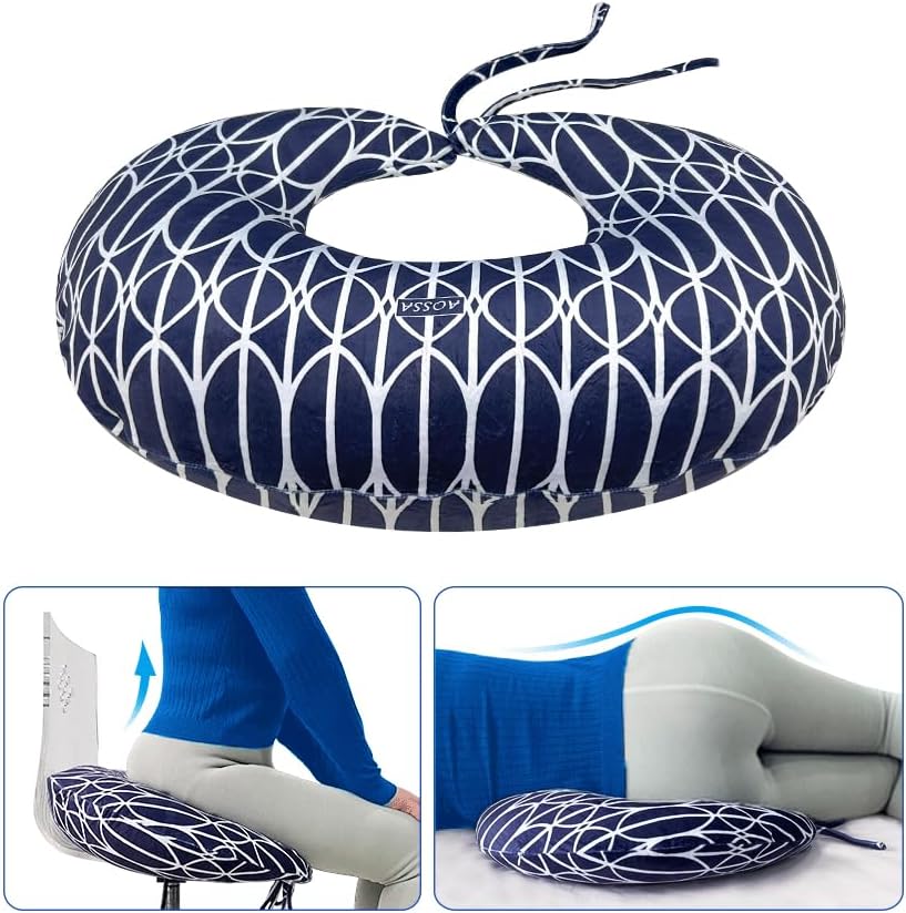 AOSSA BBL Pillow, Brazilian Butt Lift Pillow Post Surgery Recovery for Sitting Sleeping Driving Booty Butt Pillow for Woman Lumbar Back Cushion Seat Foam