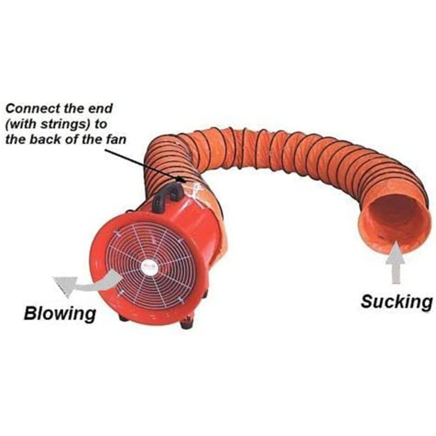 Lufttransportschlauch PVC Warmluftschlauch Lüftungsschlauch, Belüftungsschlauch für Heizgebläse, Belüftungsschlauch mit Skalierbarkeit und Flexibilität, Passend für Bauventilator,5M-60CM