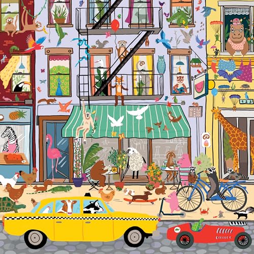 Mudpuppy's Critter City 500 Piece Family Puzzle, Bold Illustrations of Your Favorite City Animals, Provides Hours of Puzzling Fun, Perfect for Ages 8+, Puzzle Image Insert Included - Image 2